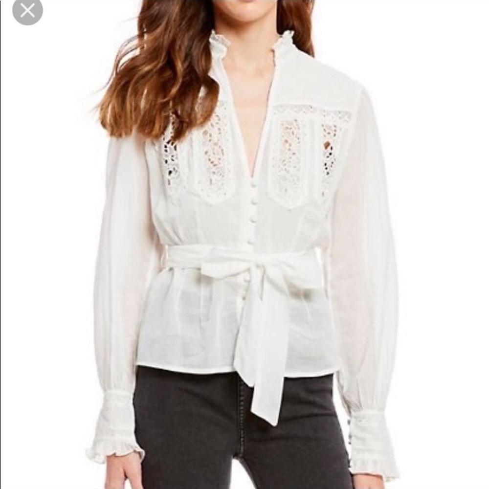 FREE PEOPLE CROCHET BLOUSE